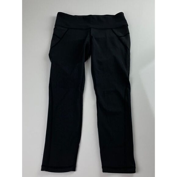 Athleta Mesh Ventilation Ankle Leggings Womens Medium Black Athleisure BK0467 - Picture 1 of 7